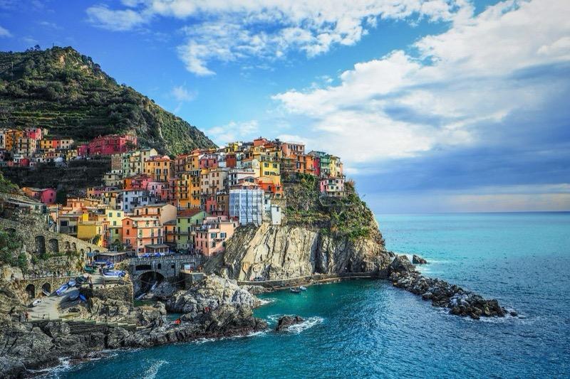 Manarola vom Meer aus gesehen
